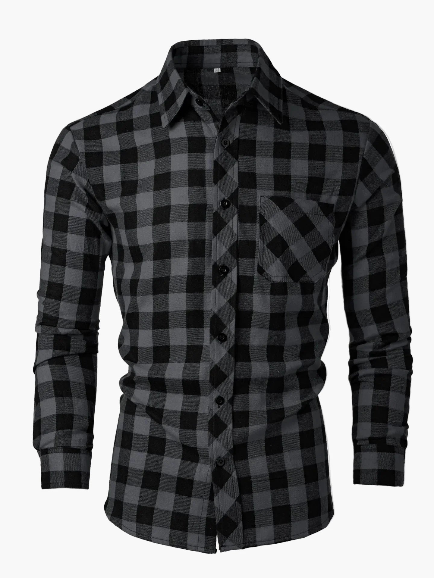 Chemise à carreaux manches longues style décontracté pour homme