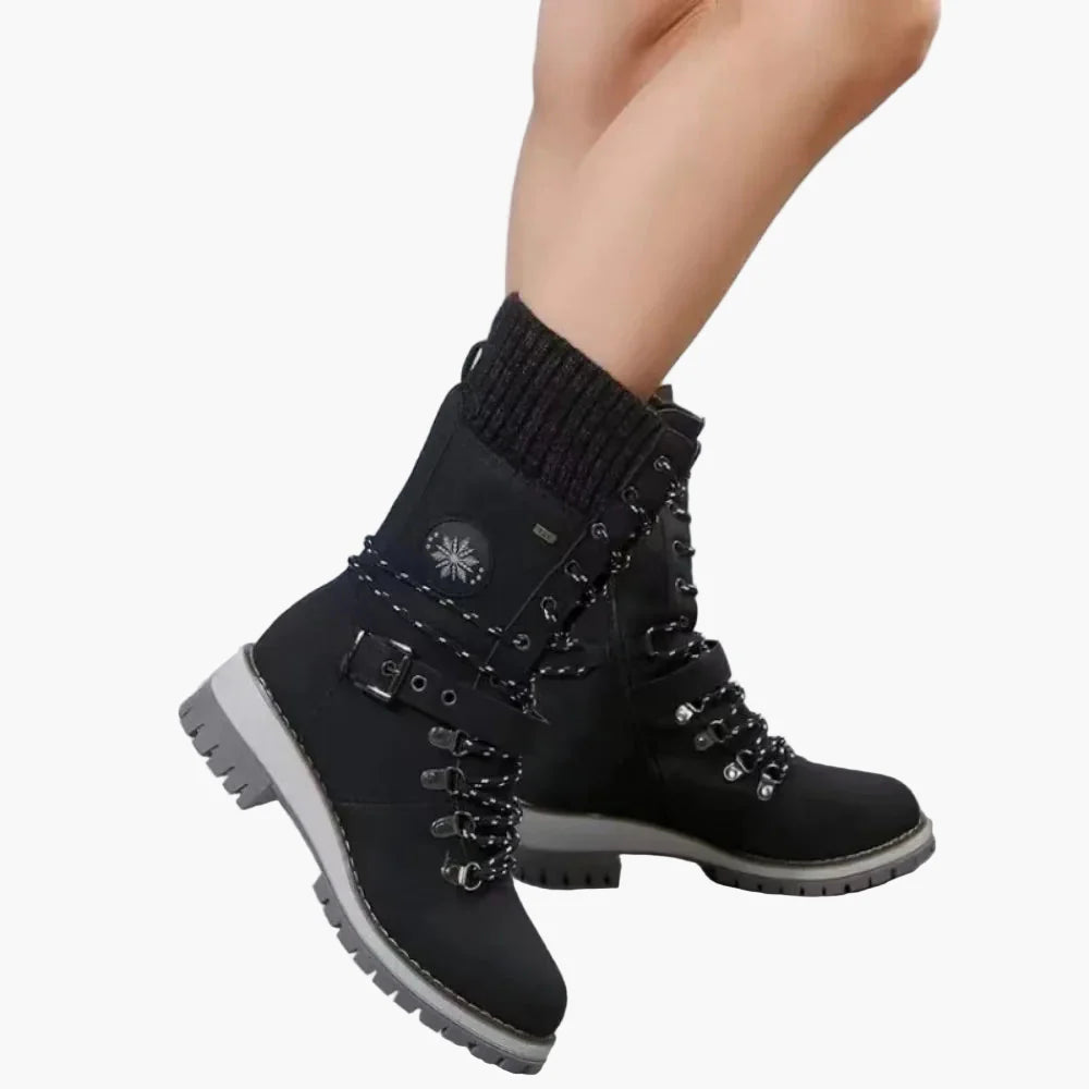 Bottes d’hiver montantes pour femme style randonnée urbaine