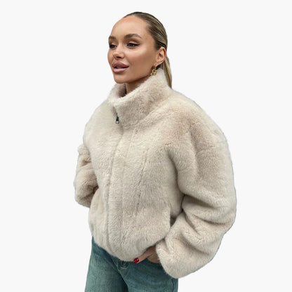 Veste femme élégante style urbain coupe oversize pour l'hiver