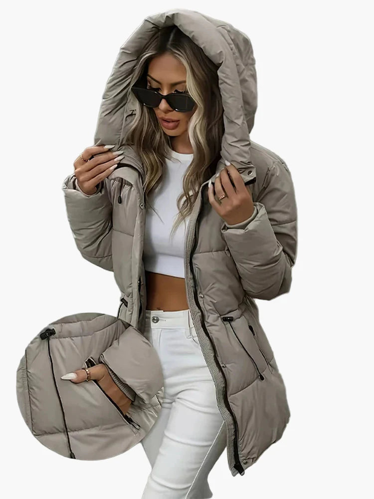 Manteau d'hiver matelassé femme à capuche style urbain chaud et tendance