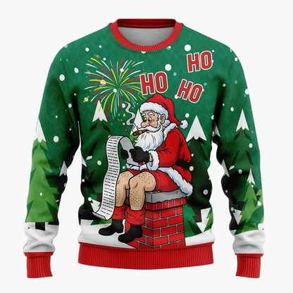 Pull de Noël Humour Homme – Pull Moche Santa Rigolo Fêtes et Soirées