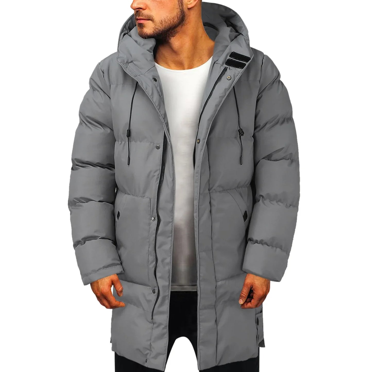 Tim – Veste Longue Matelassée à Capuche pour Homme