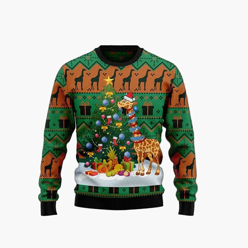 Pull de Noël humoristique homme – Style Ugly Christmas Sweater "Christmas Bros" avec Père Noël et Jésus