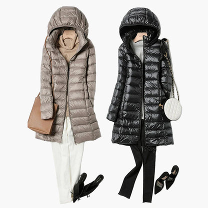 Manteau long matelassé à capuche pour femme, style décontracté, idéal pour l'hiver