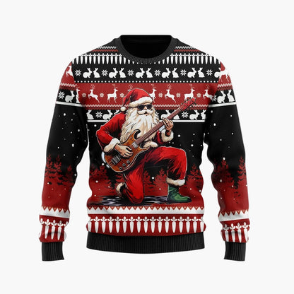 Pull de Noël drôle homme – Style rétro, motif Père Noël, idéal fêtes et soirées Ugly Christmas Sweater