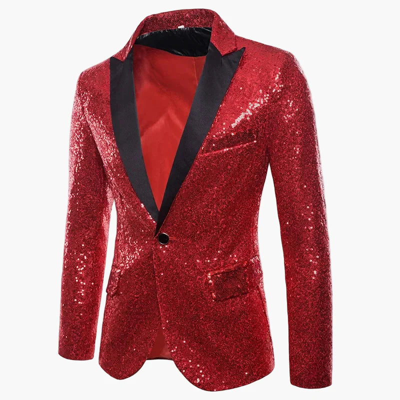 Veste de soirée homme à paillettes multicolores, style festif pour événements et fêtes