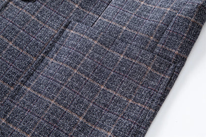 Veste Blazer Décontractée Homme Carreaux Style Élégant Pour Affaires et Quotidien