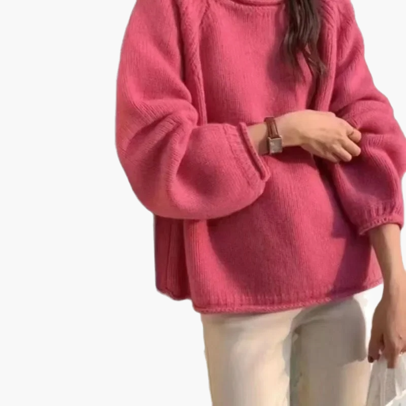 Pull Femme Style Décontracté Col Rond Manches Bouffantes Idéal Quotidien