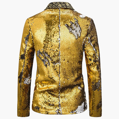 Veste de soirée homme style luxe à paillettes pour événements festifs et spectacles