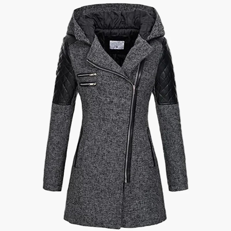 Manteau long femme à capuche style urbain élégant pour hiver et automne
