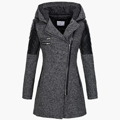 Manteau long femme à capuche style urbain élégant pour hiver et automne