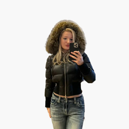 Manteau d'hiver matelassé femme à capuche style urbain chaud et tendance