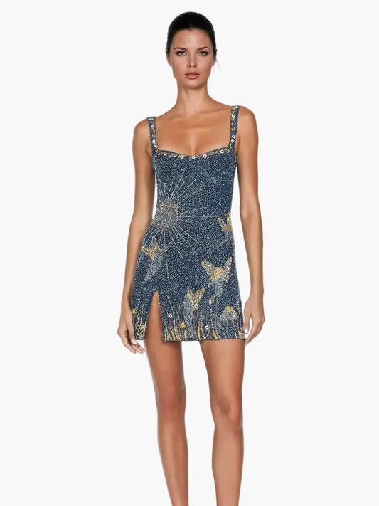 Vestito Mini Donna Elegante con Spalline per Serate e Occasioni Speciali