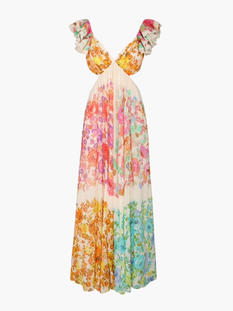 Graciela™ - Robe Maxi avec Découpes et Imprimé Floral