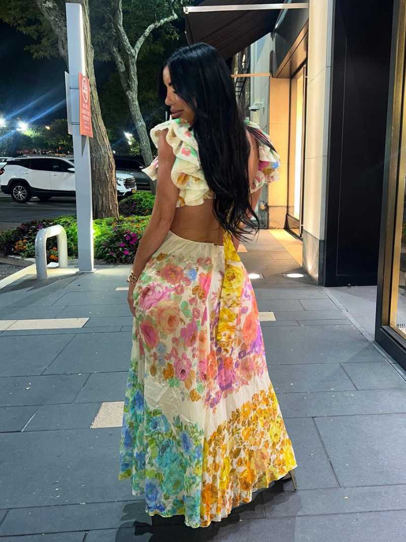 Graciela™ - Robe Maxi avec Découpes et Imprimé Floral