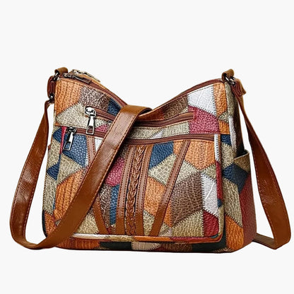 Sac à bandoulière patchwork pour femme - Style bohème chic et pratique au quotidien