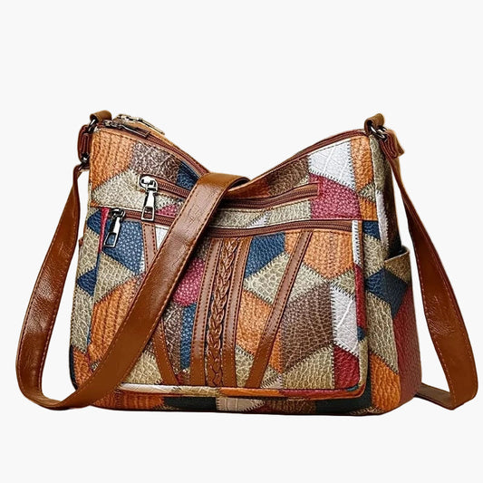 Sac à bandoulière patchwork pour femme - Style bohème chic et pratique au quotidien