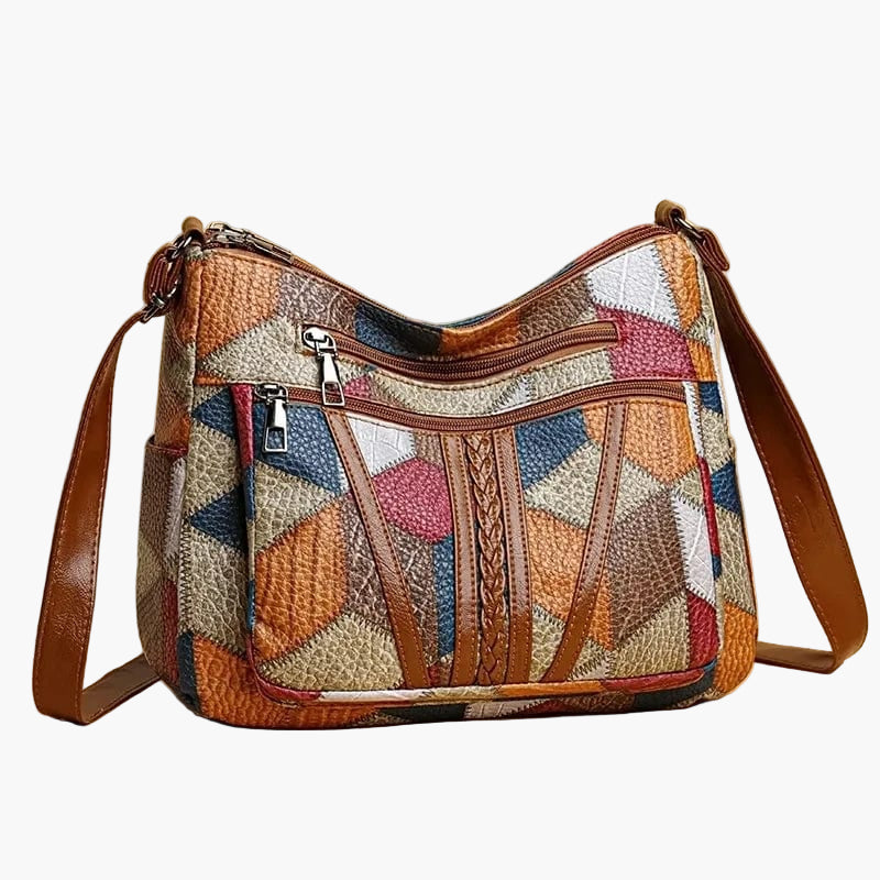 Sac à bandoulière patchwork pour femme - Style bohème chic et pratique au quotidien