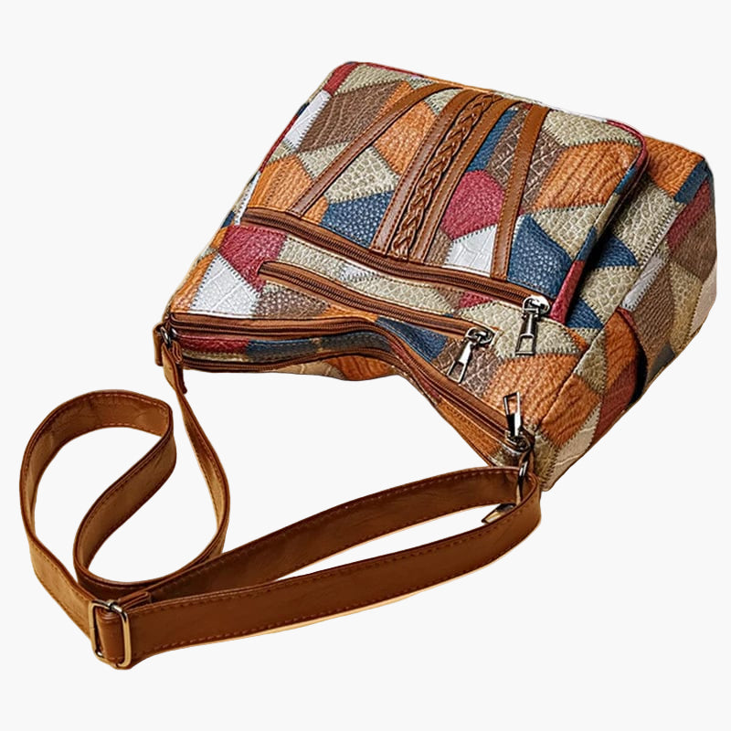 Sac à bandoulière patchwork pour femme - Style bohème chic et pratique au quotidien