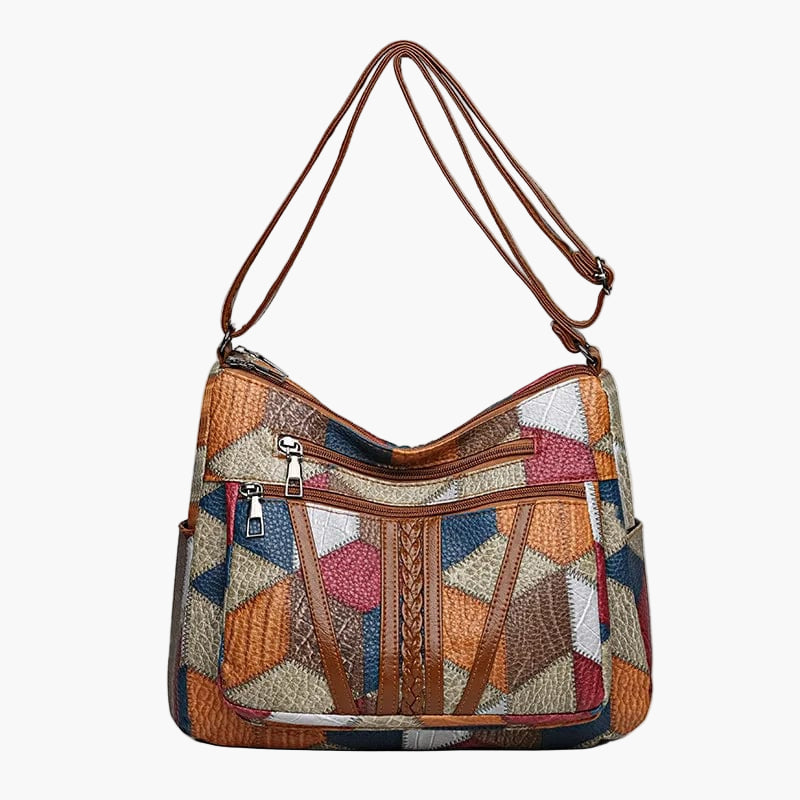 Sac à bandoulière patchwork pour femme - Style bohème chic et pratique au quotidien
