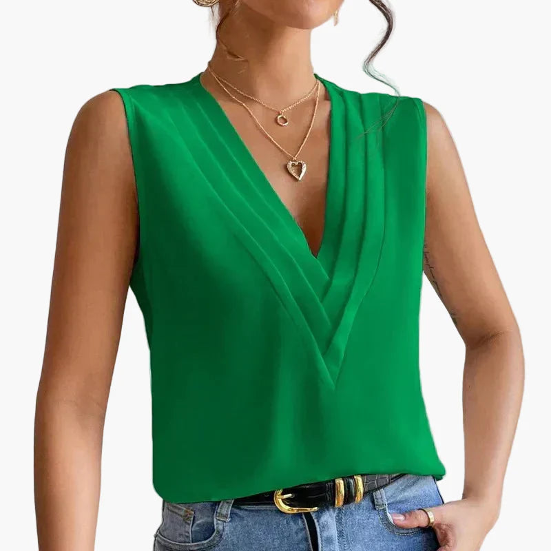 Elegante mouwloze blouse voor dames, stijlvolle en veelzijdige look, ideaal voor kantoor en uitgaan