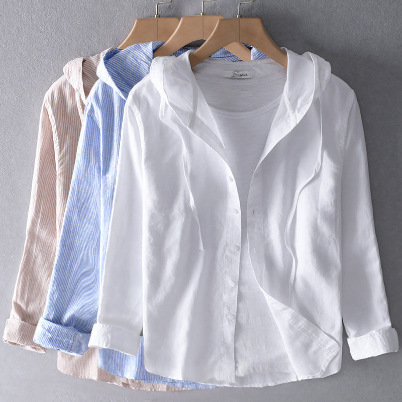 Chemise Décontractée à Capuche pour Femme, Style Léger et Élégant, Idéale pour Printemps-Été