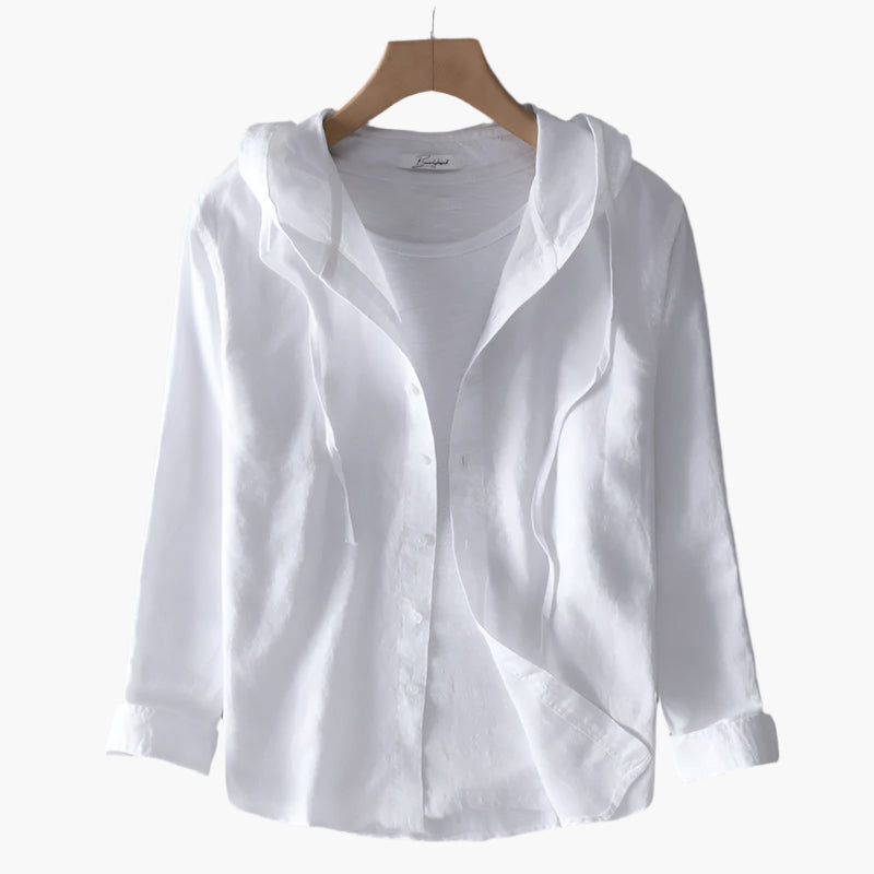Chemise Décontractée à Capuche pour Femme, Style Léger et Élégant, Idéale pour Printemps-Été