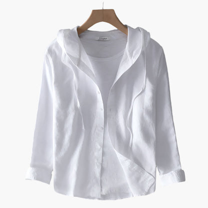 Chemise Décontractée à Capuche pour Femme, Style Léger et Élégant, Idéale pour Printemps-Été