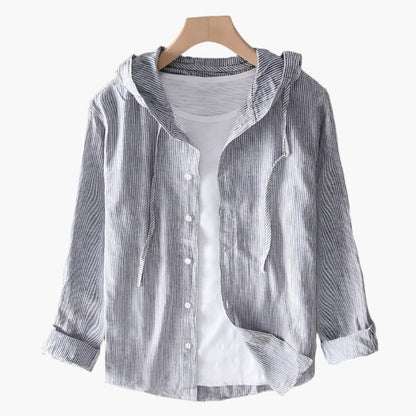 Chemise Décontractée à Capuche pour Femme, Style Léger et Élégant, Idéale pour Printemps-Été
