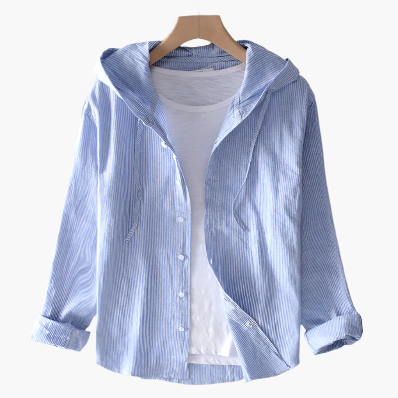 Chemise Décontractée à Capuche pour Femme, Style Léger et Élégant, Idéale pour Printemps-Été