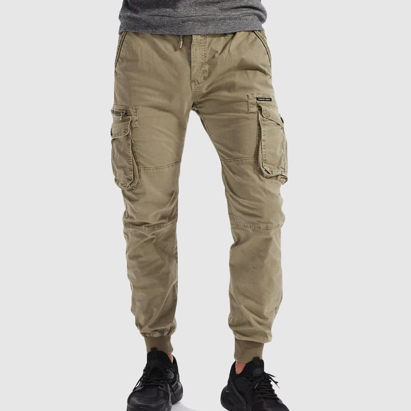 Pantalón de carga táctico estilo pantalón deportivo para hombre, con múltiples bolsillos, urbano y casual