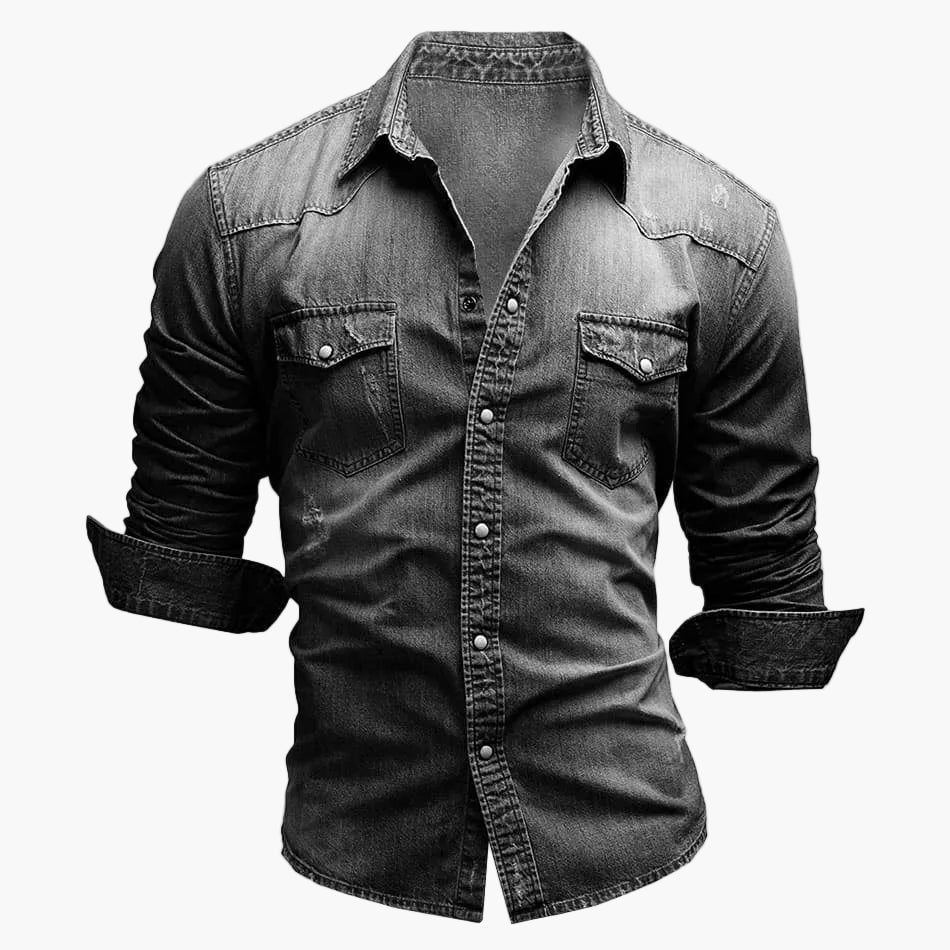Camisa de mezclilla para hombre corte ajustado estilo informal moda urbana