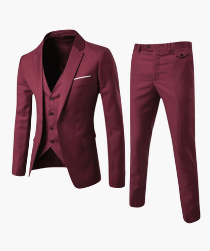 Costume Homme Élégant 3 Pièces avec Gilet – Style Classique pour Mariage et Affaires