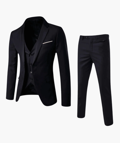 Costume Homme Élégant 3 Pièces avec Gilet – Style Classique pour Mariage et Affaires