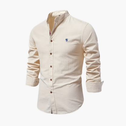 Chemise élégante à col mao pour homme, style moderne et polyvalent