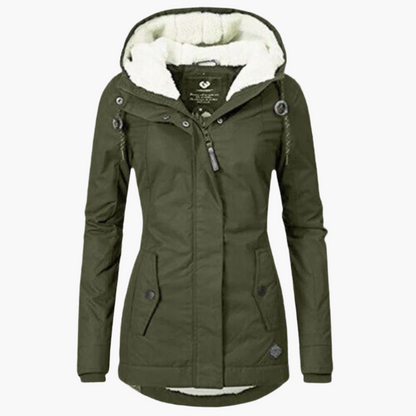 Veste d'hiver femme style parka avec doublure sherpa chaude – Élégance et confort pour temps froid