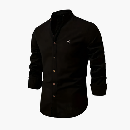 Chemise élégante à col mao pour homme, style moderne et polyvalent