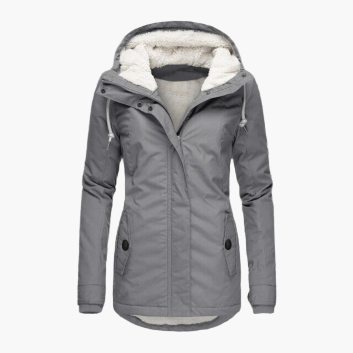 Veste d'hiver femme style parka avec doublure sherpa chaude – Élégance et confort pour temps froid