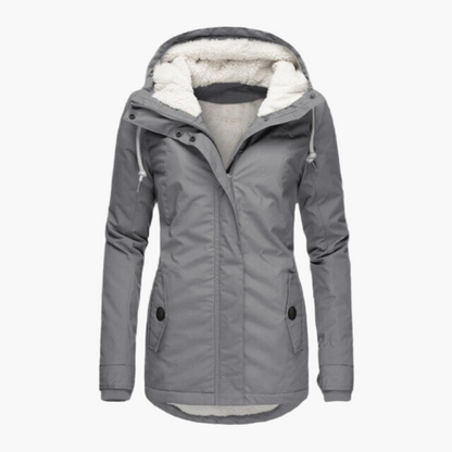 Veste d'hiver femme style parka avec doublure sherpa chaude – Élégance et confort pour temps froid