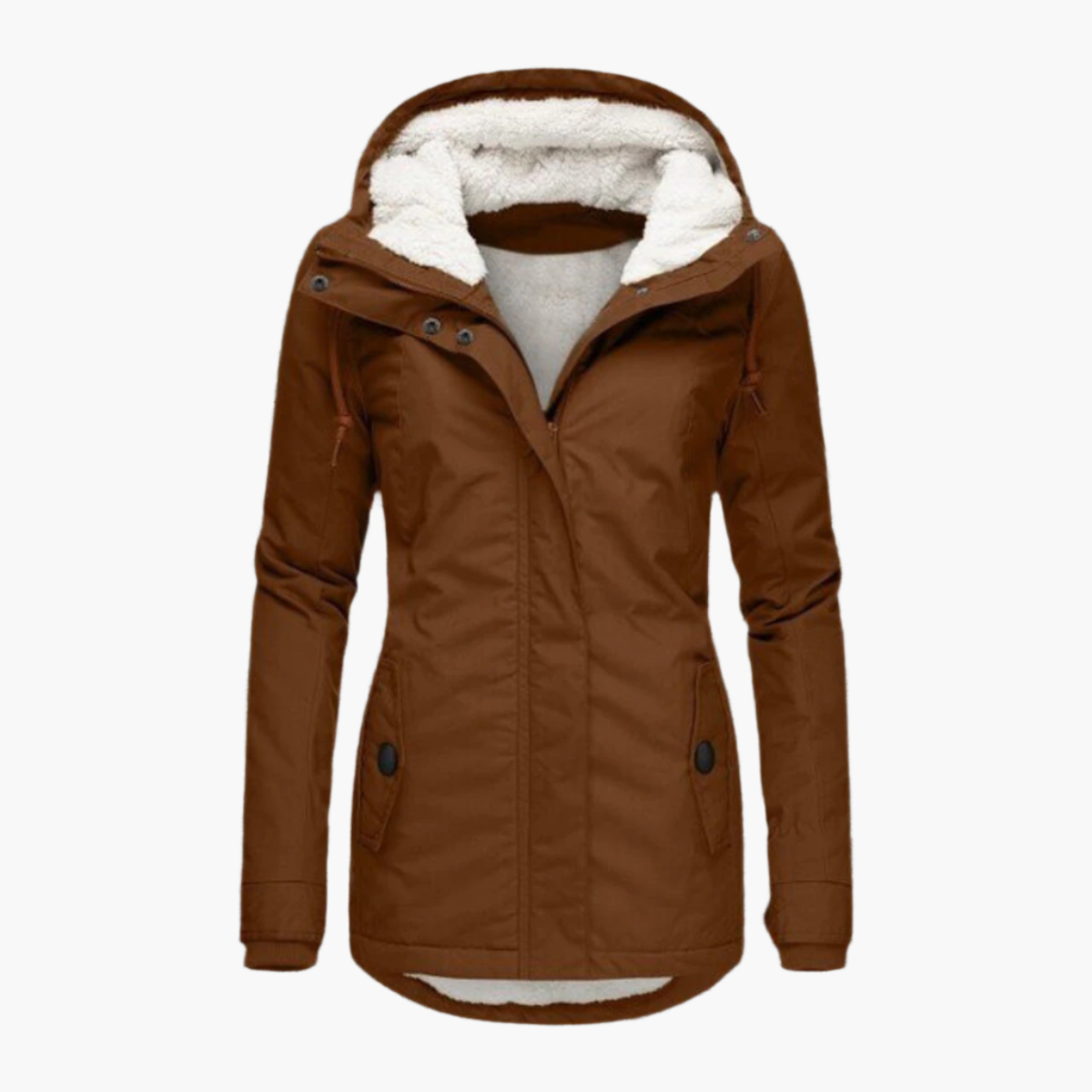 Veste d'hiver femme style parka avec doublure sherpa chaude – Élégance et confort pour temps froid
