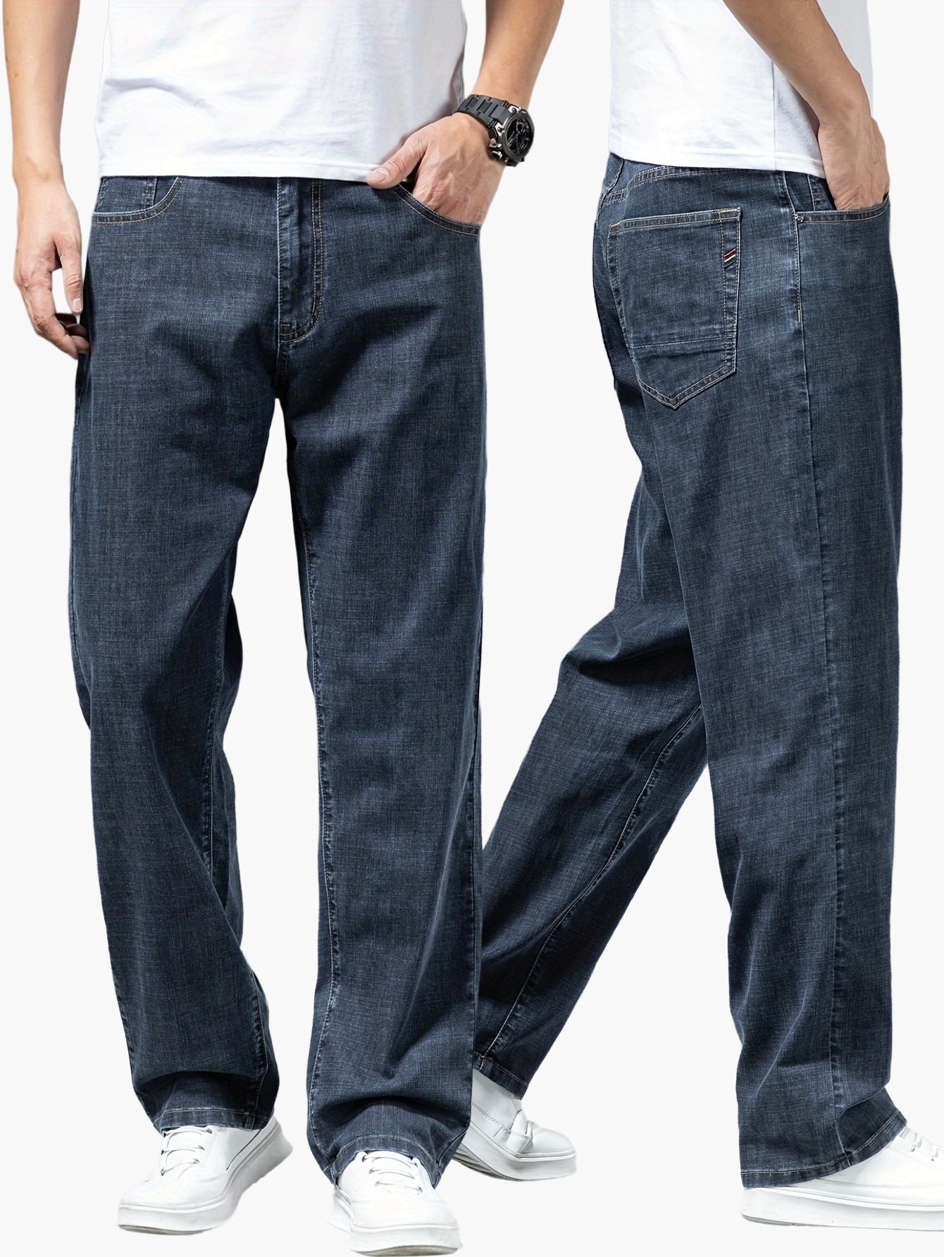 Herenjeans met rechte pasvorm, klassieke stijl, voor dagelijks gebruik