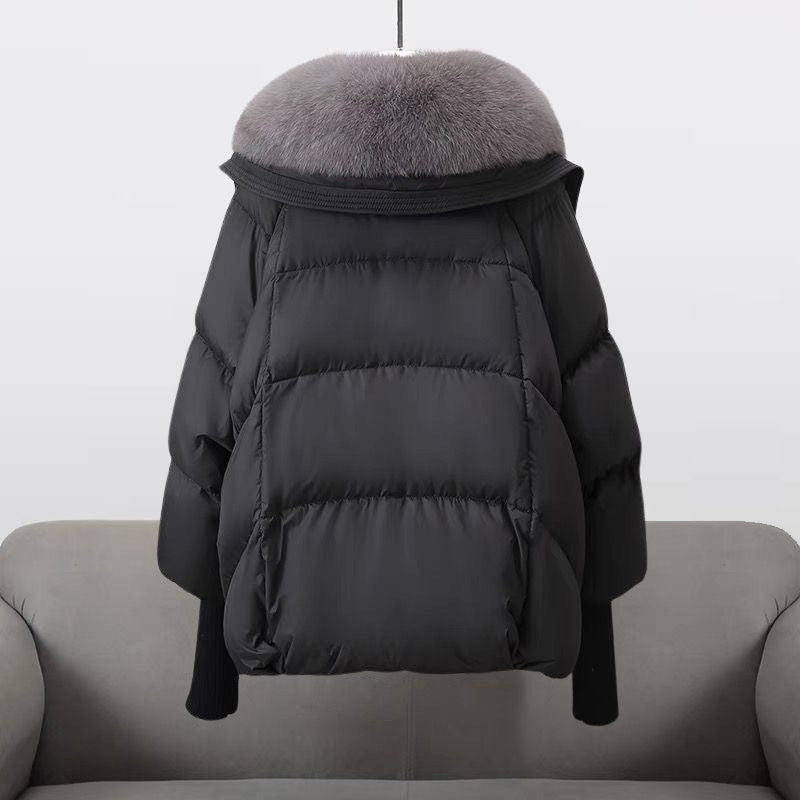 Doudoune Femme Élégante à Col Fourrure Style Urbain Hiver