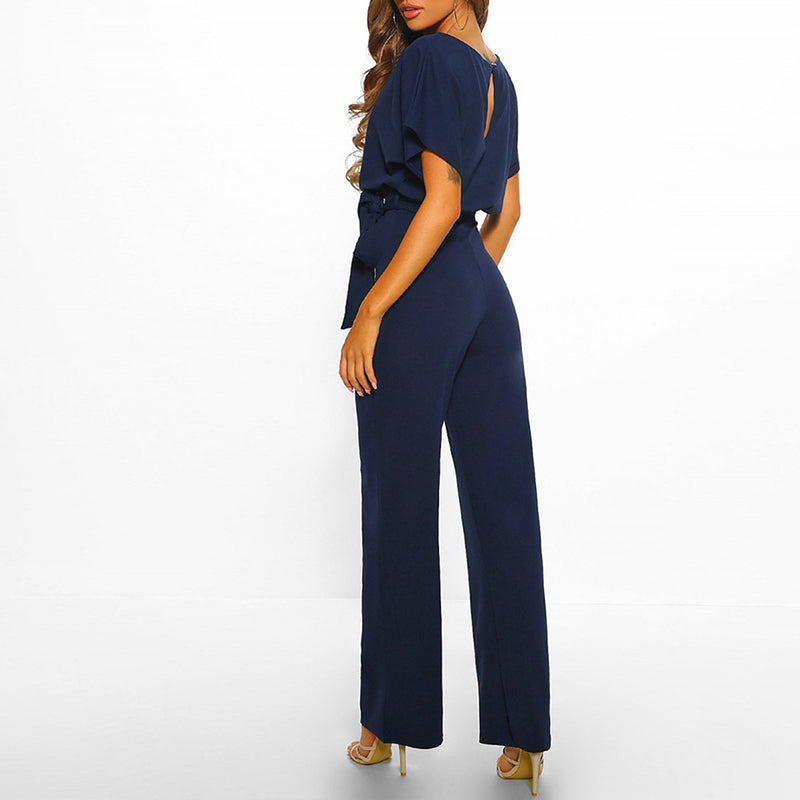 Combinaison Pantalon Femme Élégante Taille Ceinturée Chic pour Soirée et Sortie