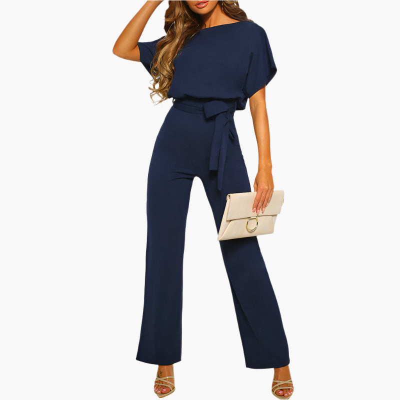 Combinaison Pantalon Femme Élégante Taille Ceinturée Chic pour Soirée et Sortie