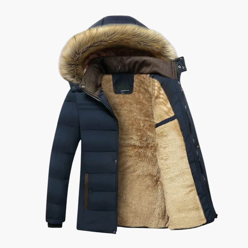 Parka d'hiver homme à capuche doublée polaire style urbain chaud et imperméable