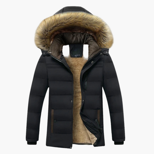 Parka d'hiver homme à capuche doublée polaire style urbain chaud et imperméable