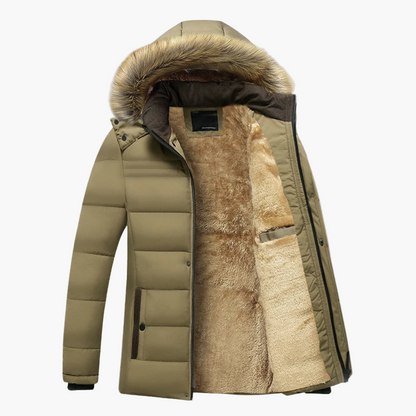 Parka d'hiver homme à capuche doublée polaire style urbain chaud et imperméable