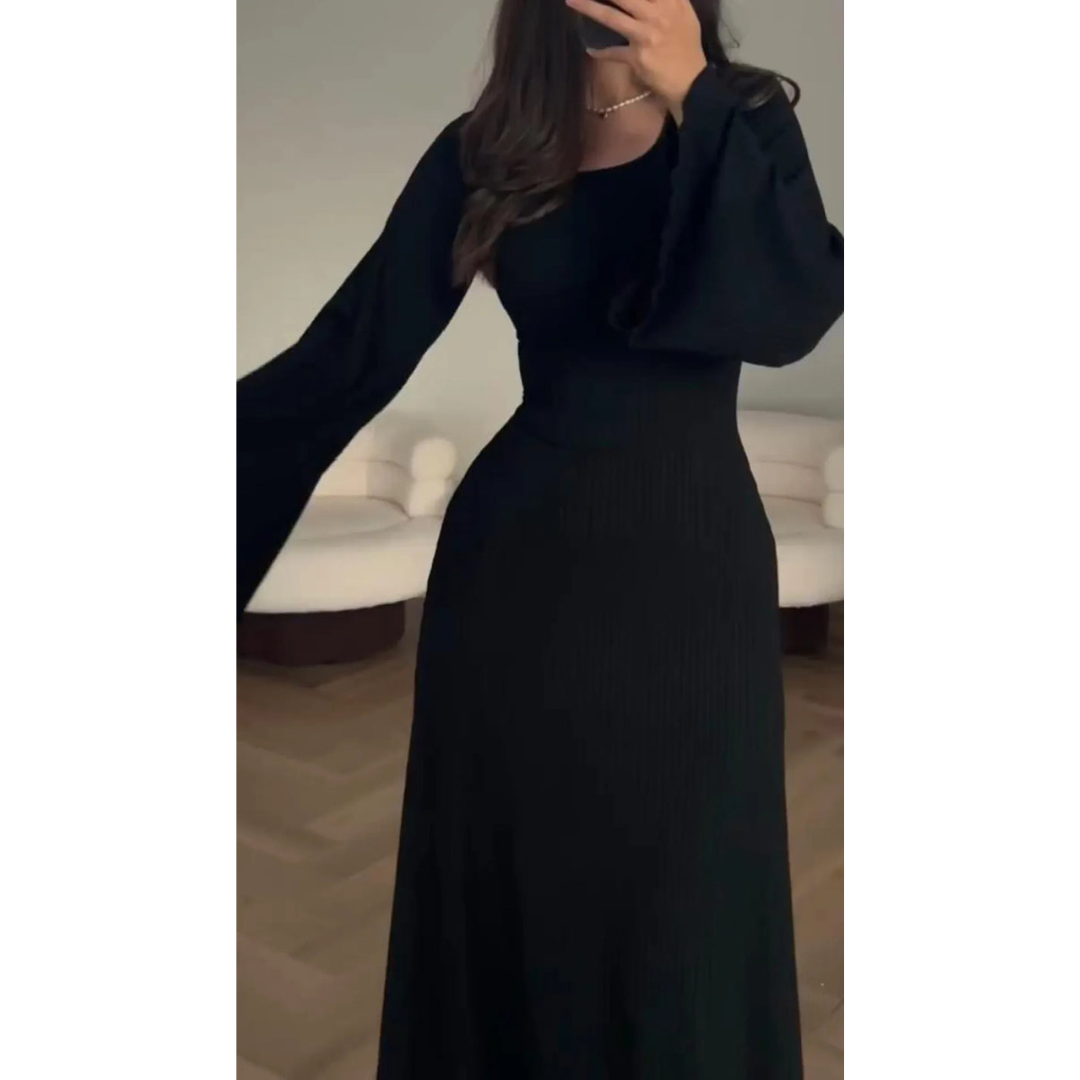 Natalie – Robe Élégante Longue À Manches Longues Pour Femme