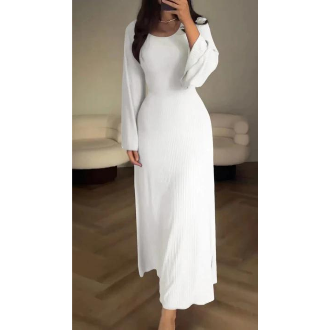 Natalie – Robe Élégante Longue À Manches Longues Pour Femme