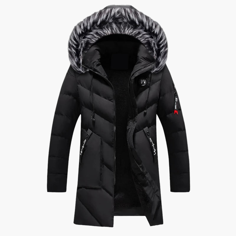 Manteau d’Hiver Long à Capuche pour Homme, Style Urbain, Idéal pour le Froid